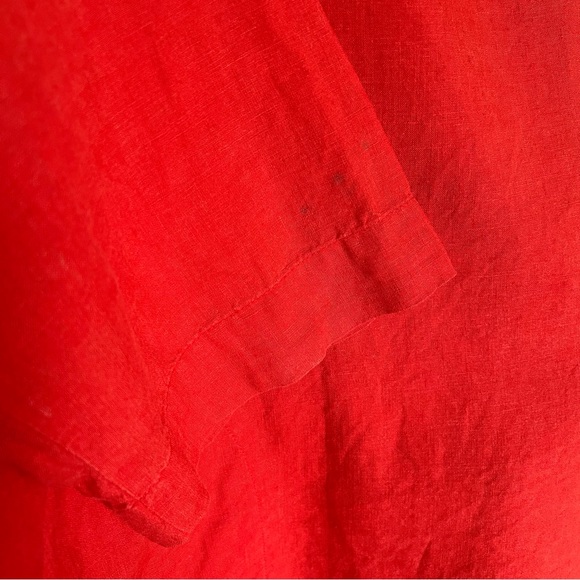 Eileen Fisher Linen Boxy Burnt Orange Pockets Tunic Top SZ PM Summer Classic - Picture 6 of 8